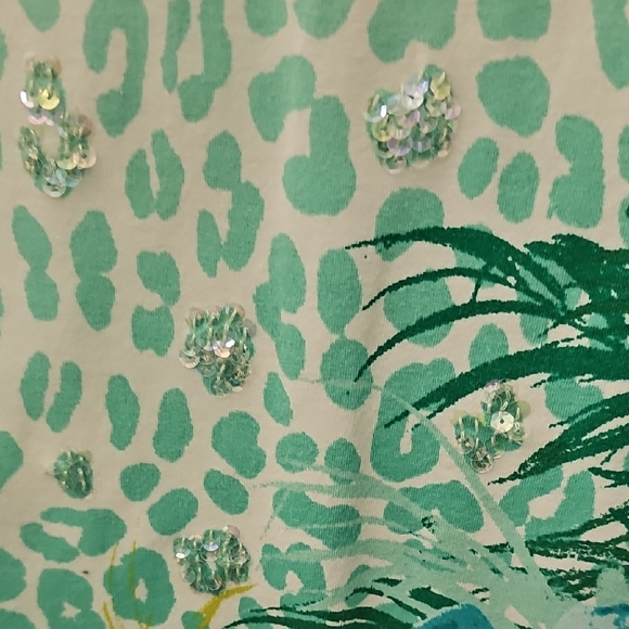 Ruby Rd. Aqua and Lime Floral Kids Tee - Picture 6 of 6